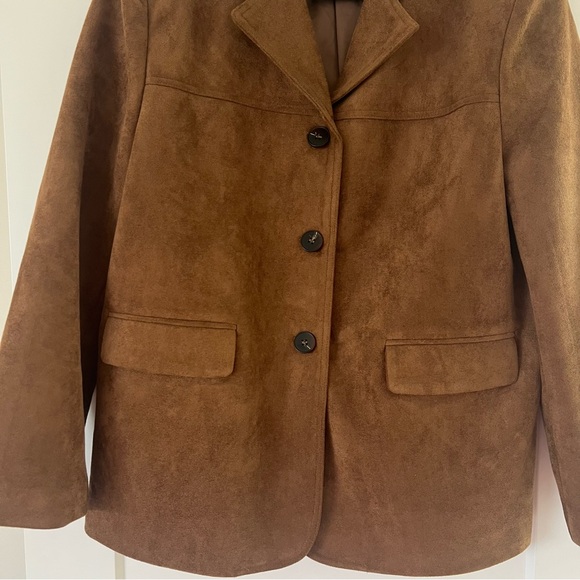 OAK + FORT Camel Oversized Vegan Suede Blazer- Medium - Picture 6 of 7